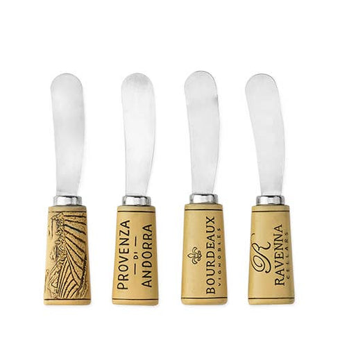 Grapevine Cork Handled Cheese Spreader Set